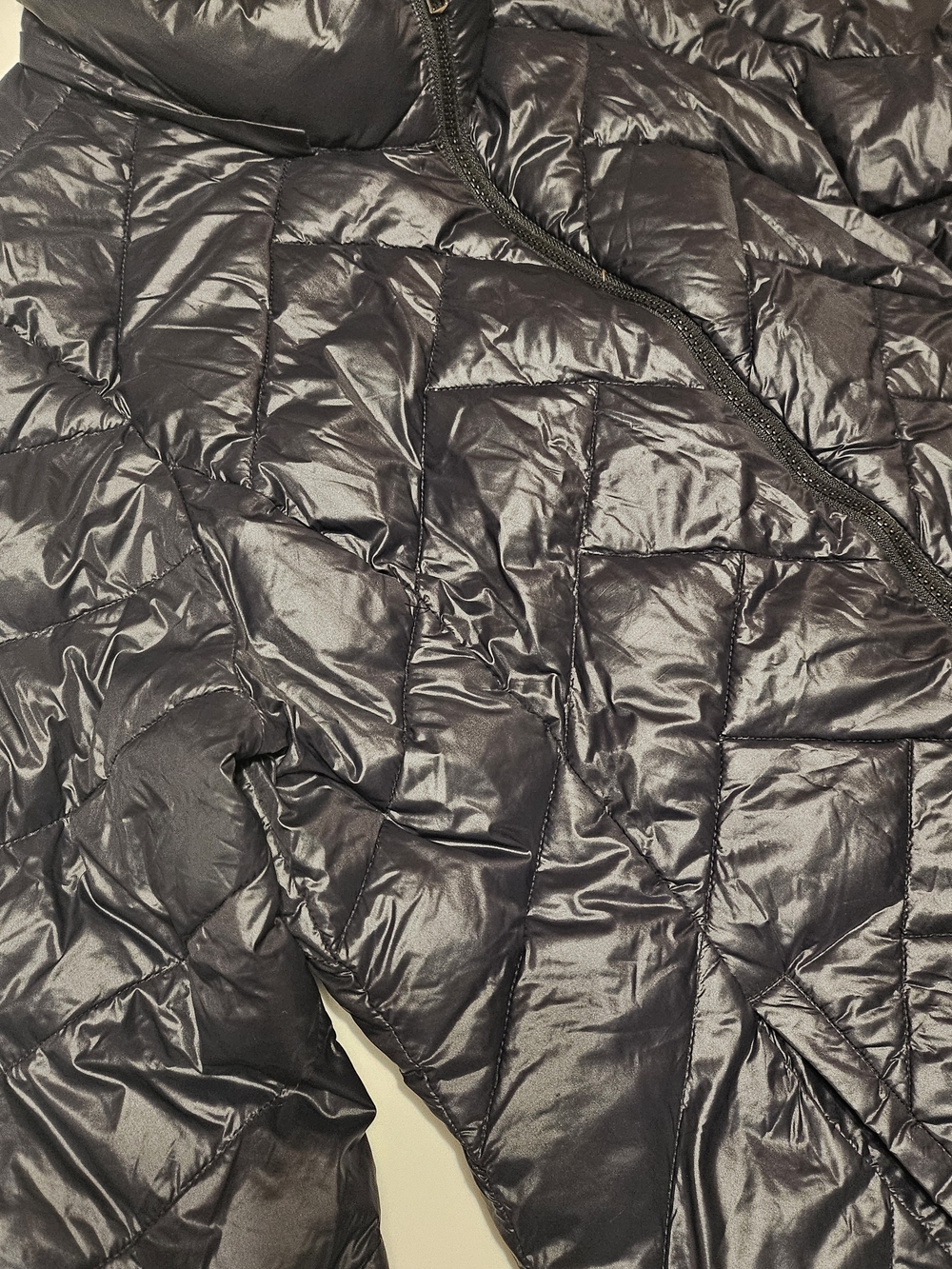 London Fog Black Packable Down Lightweight Puffer  Outerwear Gorpcore Zip Jacket - Picture 3 of 8
